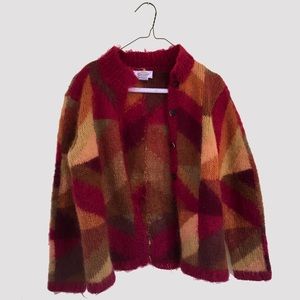Funky 90s Talbots Chunky Colorful Cardigan